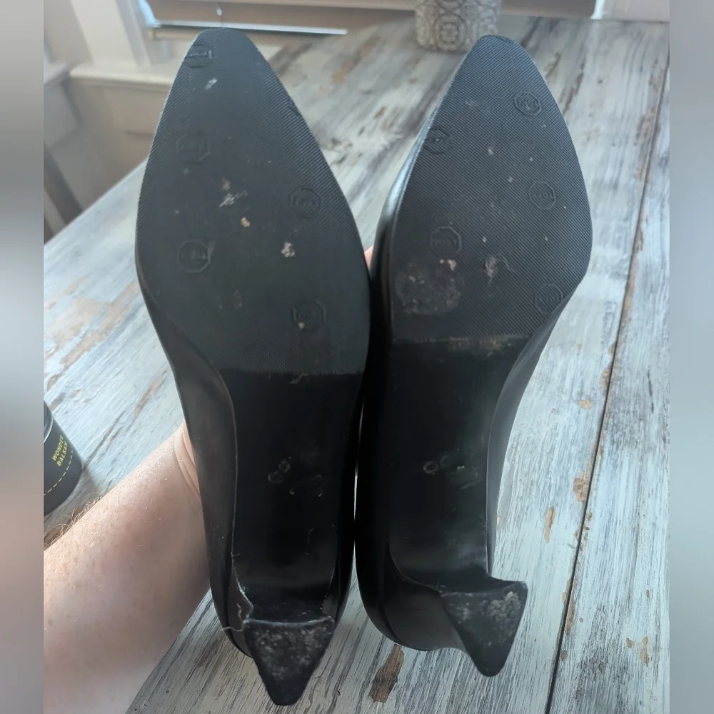 Vintage Stuart Weitzman for Browns Black Leather Lace-Up Pumps Women's 8 - Picture 6 of 7